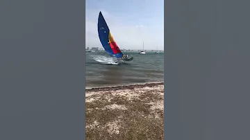 Hobie 16 Beach Crash 40 Knots 