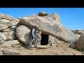 🔥 I Built a Hidden Cave Shelter Between Giant Rocks | Survival Camping