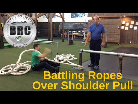 Battling Ropes Over Shoulder Pull