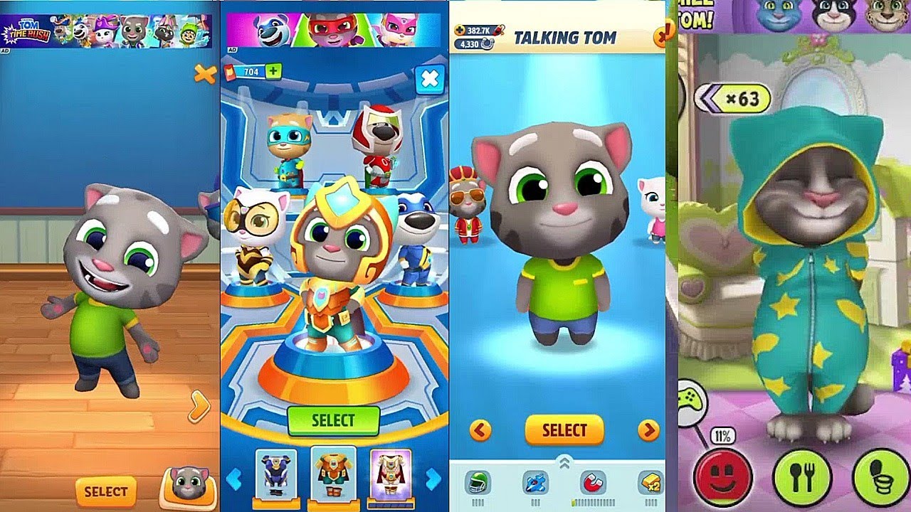 Tom Rtx My Talking Tom vs Talking Tom Gold Run 1 & 2 vs Talking Tom Hero Dash ...
