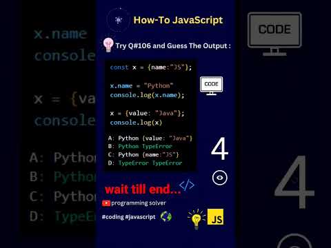 How To Code JavaScript Q#106, Try Solve & Guess The Output #shorts #coding #programming #javascript