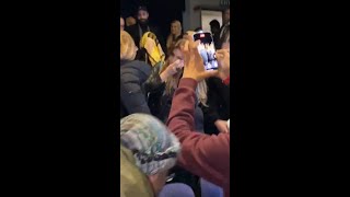 نجلاء بدر تبكي بعد عرض فيلم ليلة العيد وحضور يسرا و عبير صبري وهنادي مهنا