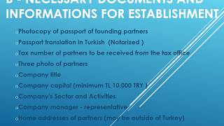 LLC Establishment porcess in Turkey  - limited company formation in istanbul - How to establish LLC