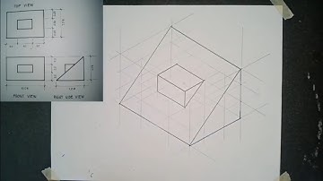 ORTHOGRAPHIC PROJECTION CONVERT TO ISOMETRIC DRAWING (EXAMPLE #3 )
