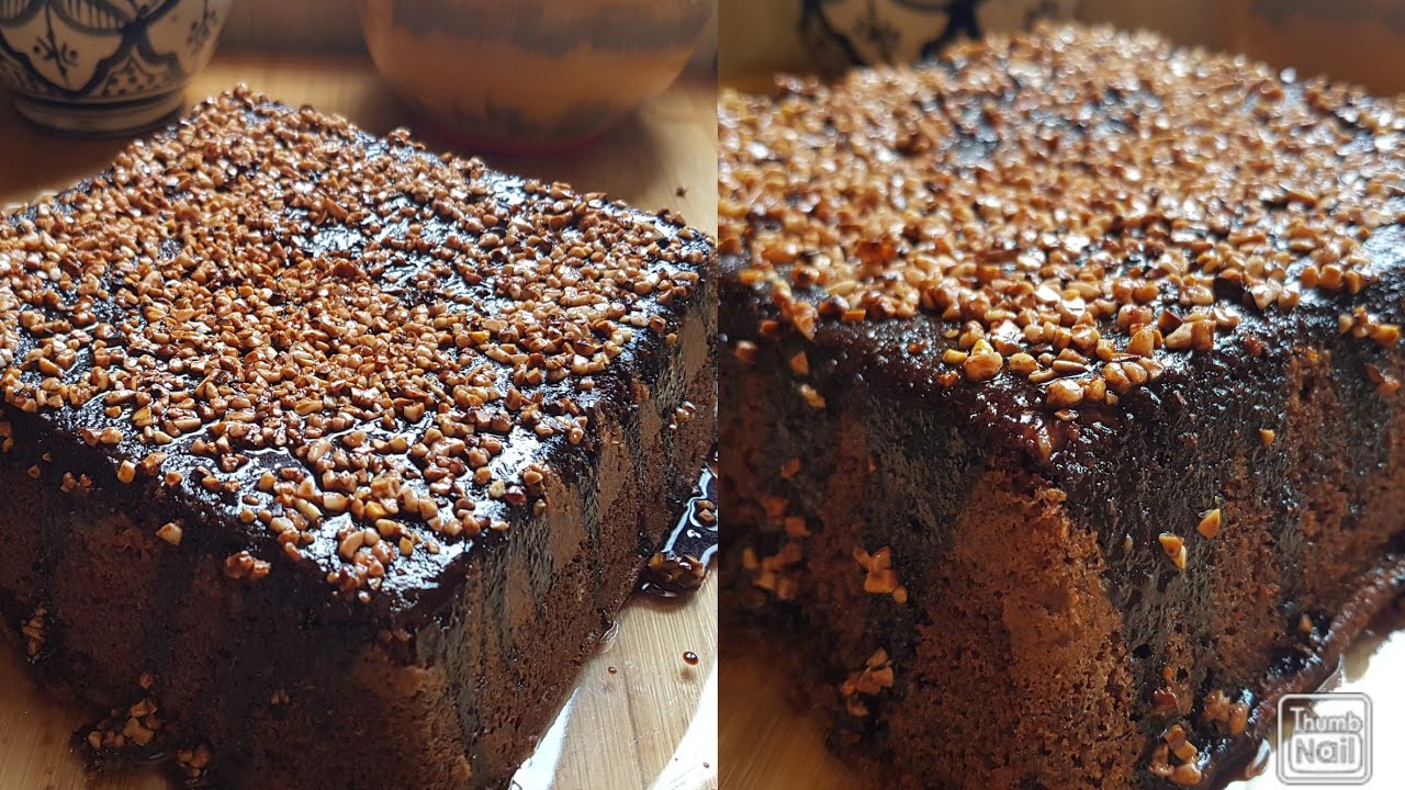 كيك معلك و مسقي بصلصة الشكلاط السهلة الاقتصادية مداق مذهل 👌👌👌👌