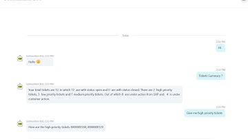 Demo of SAP ITSM application chatbot with skype using SAP CAI