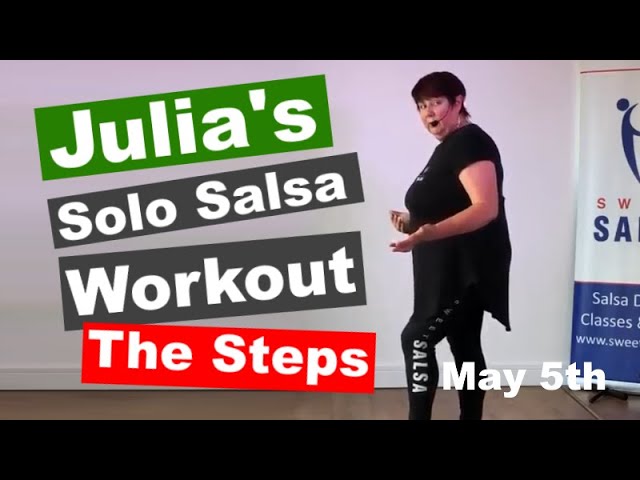 Julia shows us the steps for todays Sweet Salsa solo workout.

FollowJulia as shown on screen and once you've learned th