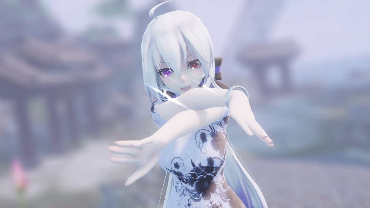 【TDA MMD】『ヒバナ』【1440p-60fps or WQHD】china dress Haku Odd-Eyes