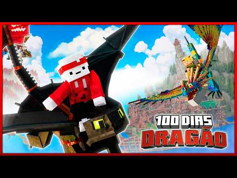 FIQUEI 100 dias no MOD de COMO TREINAR SEU DRAGÃO no MINECRAFT