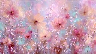 Dreamy Pink Floral Art | Soft Pastel Flower Meadow Painting | Whimsical Nature Wall Decor screenshot 5