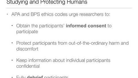 Intro Psych: 1.3 Psychological Research Ethics