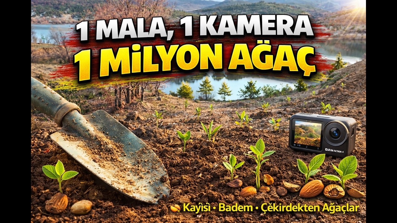 1 MALA, 1 KAMERA ile 1 MİLYON AĞAÇ Ekiyorum 🌿 Hedef: 1M 🌰 Toprakta: 1500