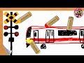 おえかきでんしゃとふみきりがうごきだす♪【Railroad crossing animation】