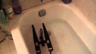 Working Lego Power Function Remote Control Motorized Catamaran Boat - bath tub test