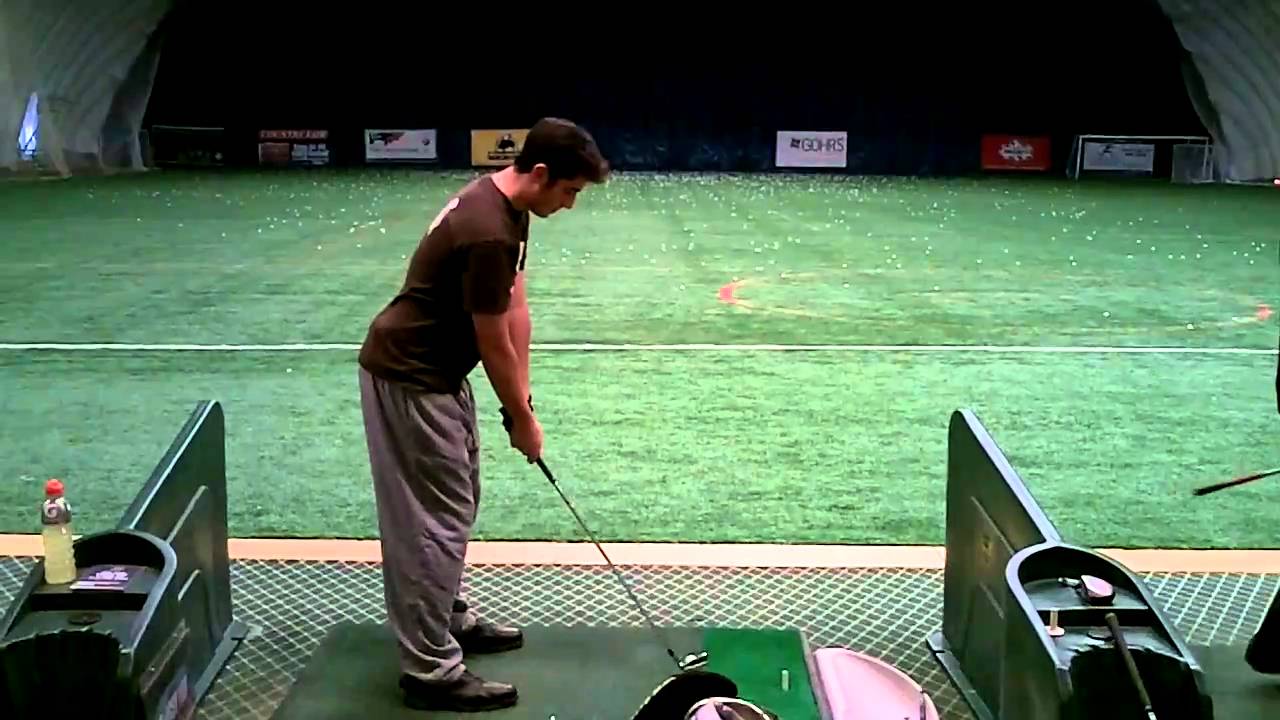 Dom working at golf dome