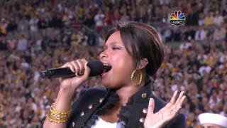 Jennifer Hudson - The Star Spangled Banner, Super Bowl XLIII 2009, subtitles lyrics HD 720p screenshot 4