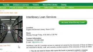 Interlibrary Loans at UT Dallas McDermott Library