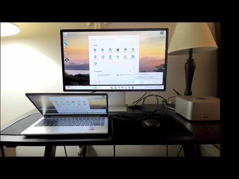 Display both a Windows laptop (or PC) and a Mac to the same Mac Studio Display