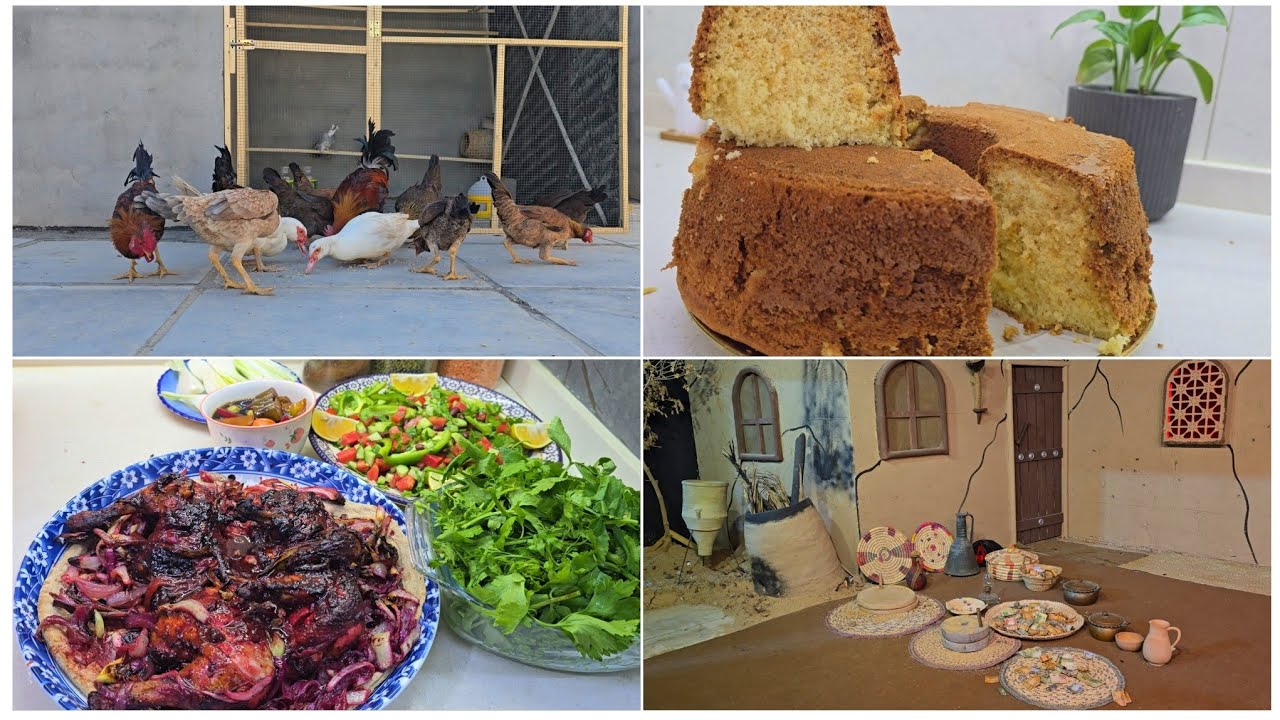 اخر شهر بااصعب سنه قررت افرحكم🥺هيج اخلص وقتي ويه بناتي😅مسخن دجاج وكيكتي بالبرتقال🤤🍊