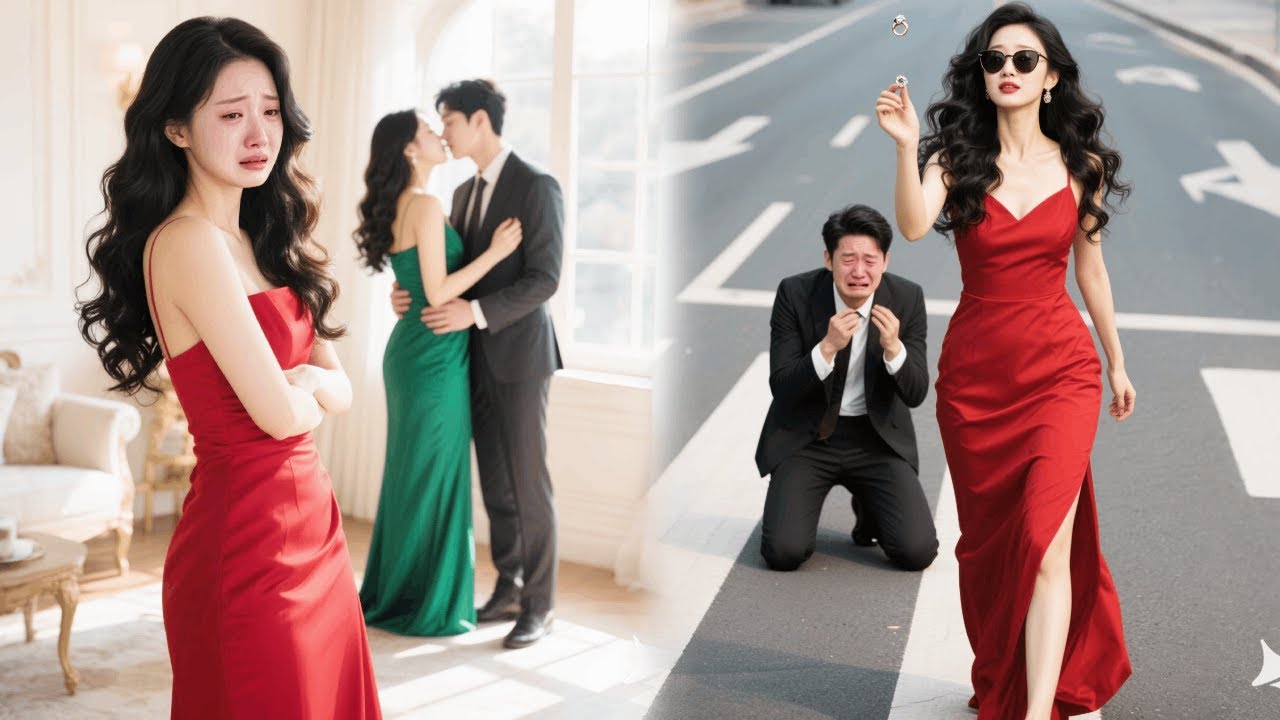 Le mari embrasse sa maîtresse en public ;la femme jette la bague et s’en va — il pleure pour pardon!