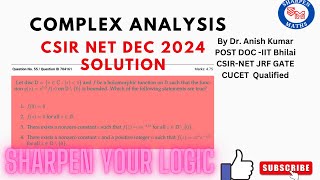 CSIR-NET Dec 2024 complex analysis solution || Part-C ||Que-704061