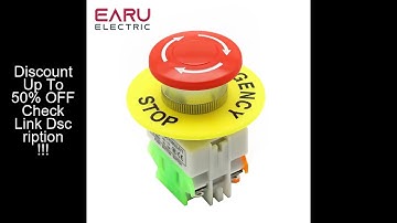 Red Mushroom Cap 1NO 1NC DPST Emergency Stop Push Button Switch AC 660V 10A Switch Equipment Lift El