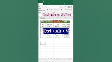 Excel Horizontal Data Convert Vertical #excel #short #tutorial
