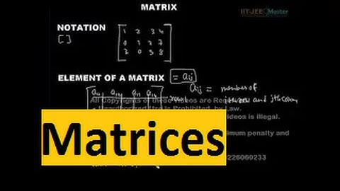 IIT-JEE maths video lectures | Matrices