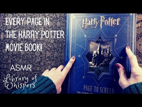 ASMR | Request! Every Page of the Harry Potter Movie Book! Whispered Hot Chocolate & Wand Waving!