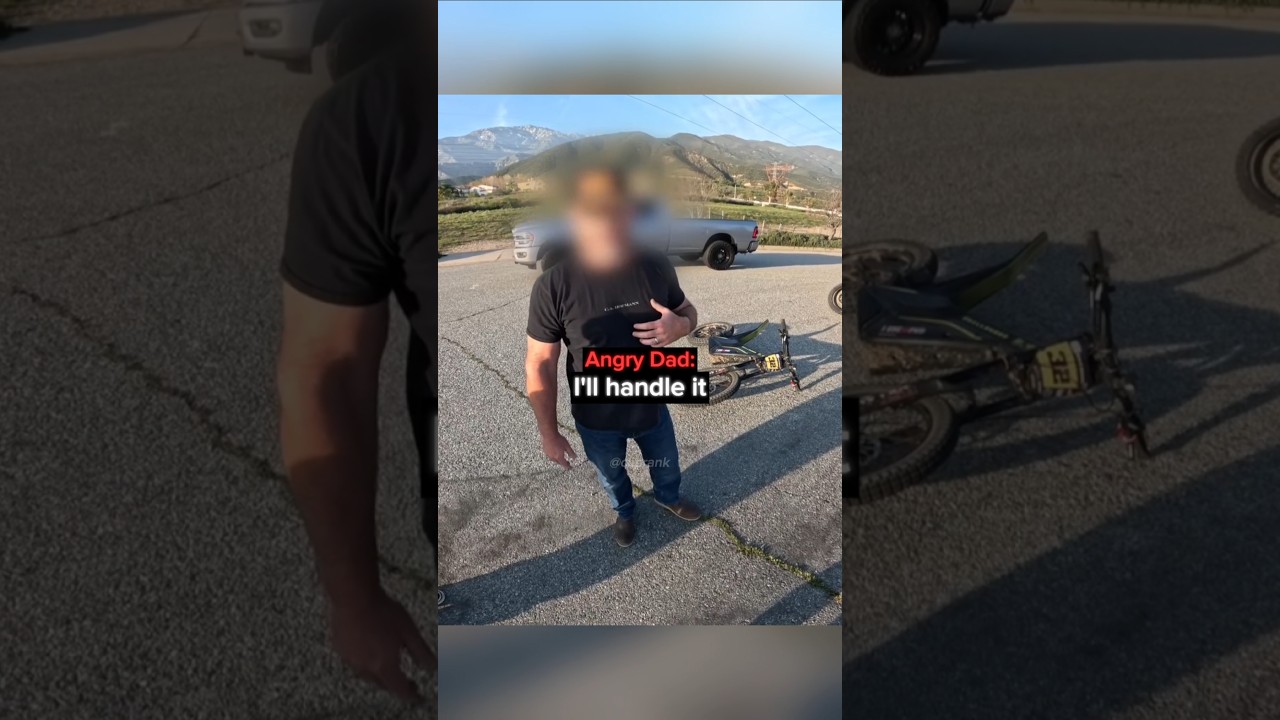 BIKER ENCOUNTERS ANGRY DAD!! 😲 *ESCALATED QUICKLY*