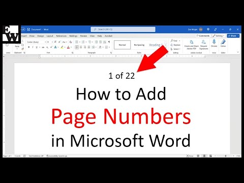 Video: How To Add Page Numbers