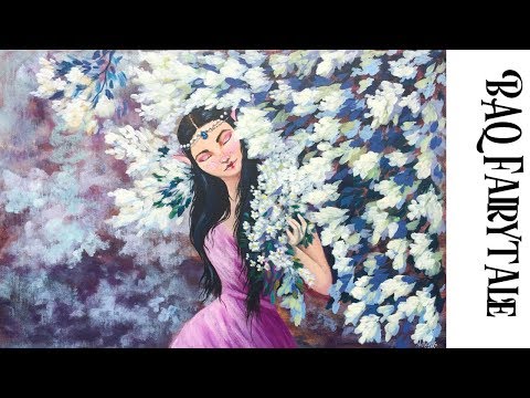 The Flower Elf Acrylic Painting  on Canvas  Fairy Tale part 2