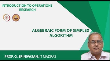 Algebraic form of simplex algorithm