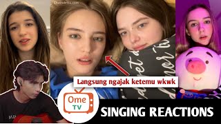 Reaksi Wanita dari Manca Negara dinyanyiin Cowok Indonesia pake bahasa nya | SINGING REACTIONS OmeTV