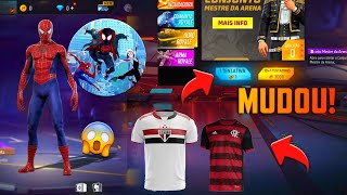 CAMISAS DE TIMES DO BRASIL, MUDANÇA NO OURO ROYALE, PARCERIA COM HOMEM ARANHA? ATUALIZAÇÃO FREE FIRE