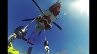 Coastguard Helicopter Swimmer / Diver Winch Rescue GoPro POV [HD]