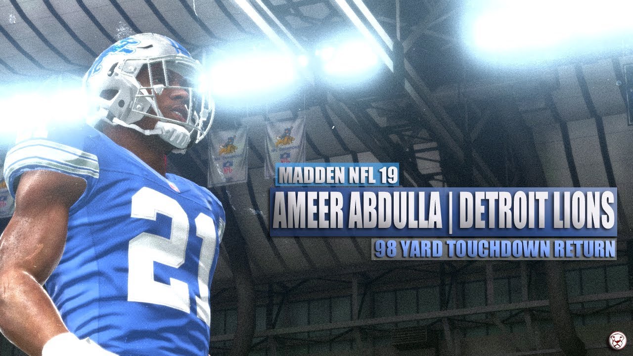 Madden NFL 19: Ameer Abdullah - 98 Yard Kick Off Return Touchdown | Lions Vs Titans