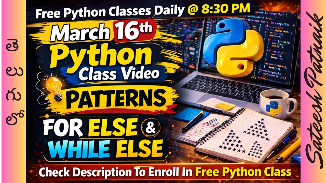 Day 8 Python Full Course FREE Training– Patterns Examples @ Python ...