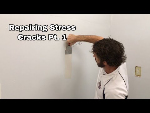 Repairing a Stress Crack on Drywall Using Fiberglass Mesh Tape-1st Coat Video 1 of 3- Warsaw Indiana