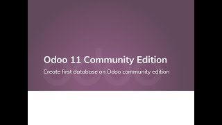 Create the first instance of Odoo community edition