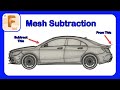 How To Use Mesh Combine - Removing a Mesh Car Body from a Mesh AMG Spoiler #Fusion360 #Design