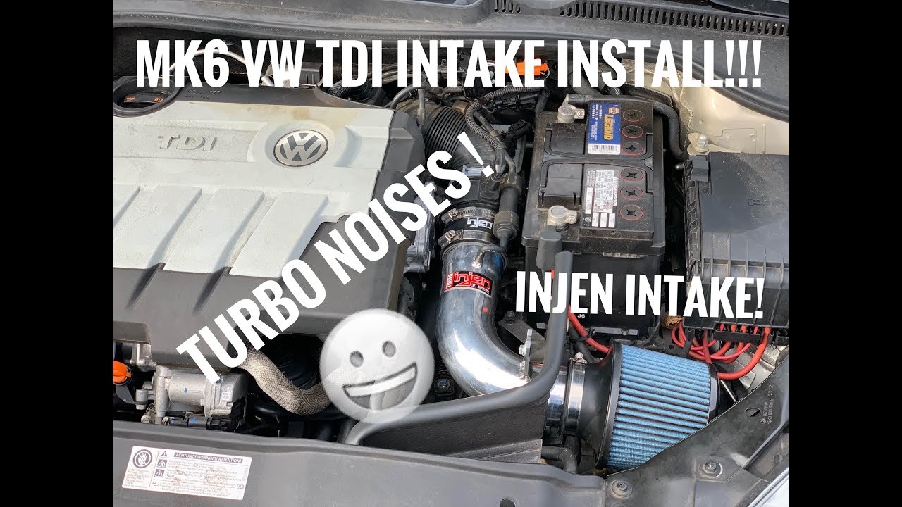 MK6 VW TDI COLD AIR INTAKE INSTALL! ( STOCK VS INJEN INTAKE COMPARISON! ) YouTube
