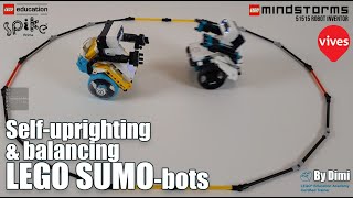 Self-Uprighting Balancing LEGO SUMO-Bots: Spike Prime vs Mindstorms Robot Inventor