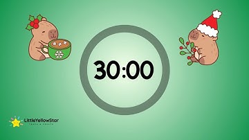 Capybara Christmas – 30 Minutes Countdown Timer With Cute Christmas Music | Holiday Classroom Timer
