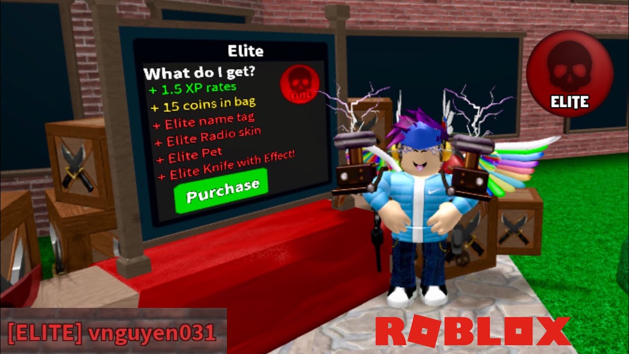 Purchasing The Elite Game Pass In Murder Mystery 2 Roblox - elite pass roblox