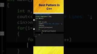Best Pattern In C++ #coding #programming #shorts #ytshorts #viral