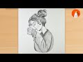 How to Draw a Beautiful Girl drinking Coffee | Pencil drawing for beginners - Andy Art Hub