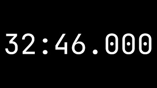 Countdown timer 32 minutes, 46 seconds [32:46.000] - White on black with milliseconds
