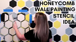 Honeycomb Wall Painting Stencil Idea With Pantone Color Of The Year 2021!