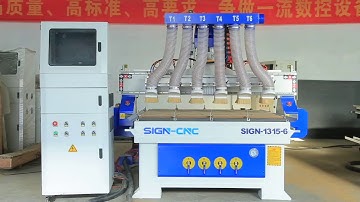 Multi heads CNC router machine 1315 six spindle